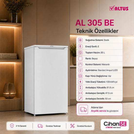Altus AL-305 BE 90 Litre mini buzdolabı