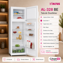 Altus AL- 328 Be 257 Litre iki Kapılı Buzdolabı 
