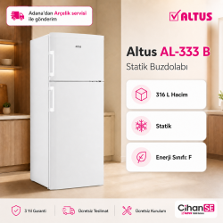 Altus AL-333-B 316 Litre İki Kapılı Buzdolabı 