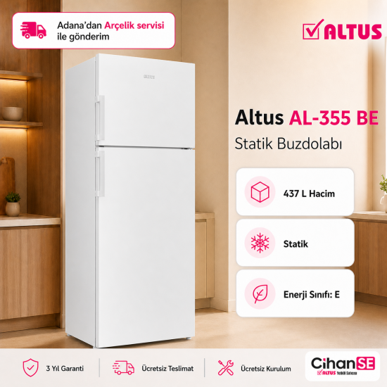 Altus AL-355-BE 437 Litre İki Kapılı Buzdolabı 