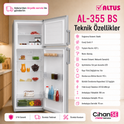 Altus AL-355 BSE Gri 437 Litre Buzdolabı 