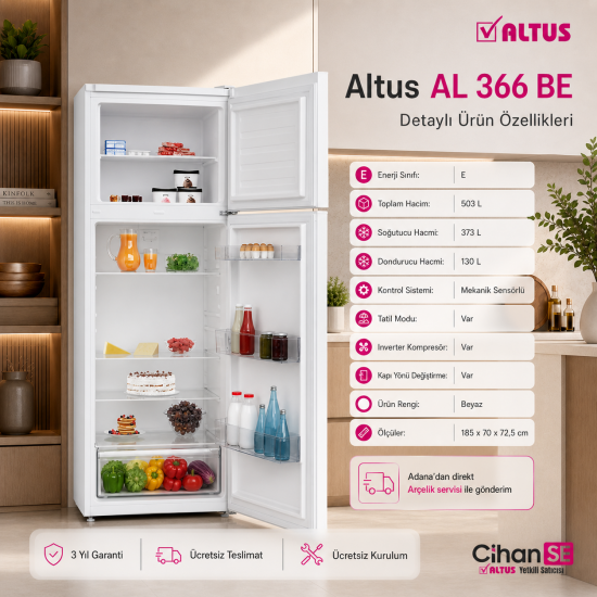 Altus AL-366-BE 503 Litre Buzdolabı