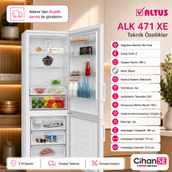 Altus ALK-471 XE 490 Litre Kombi Buzdolabı No-Frost 