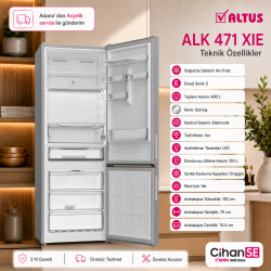 Altus ALK-471 XIE 490 litre Kombi No-Frost Buzdolabı