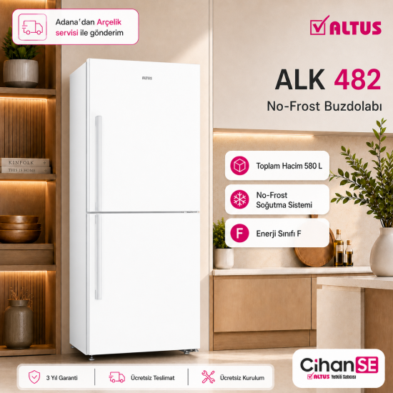 Altus ALK 482 Kombi NF 580 Litre Buzdolabı