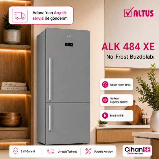 Altus ALK 484 XIE 580 lt İNOX No-Frost Buzdolabı