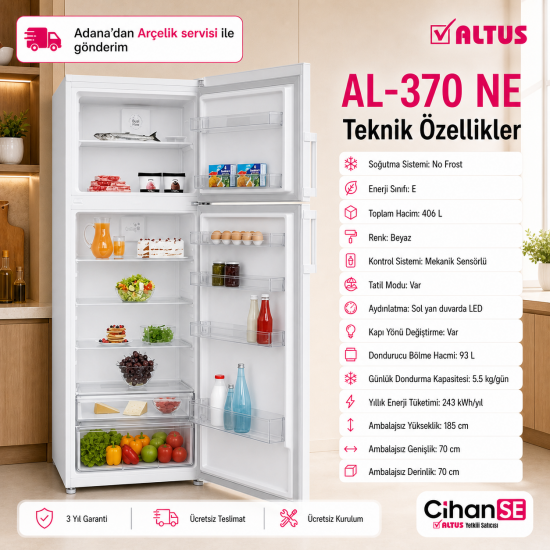 Altus AL-370 NE 465 Litre No-Frost Buzdolabı