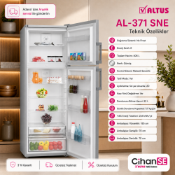 Altus AL-371 SNE 465 Litre Gri No-Frost Buzdolabı