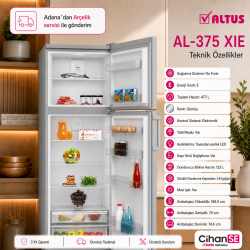 Altus AL-375-XIE Inox 477 Litre Net Hacim No-Frost Buzdolabı 