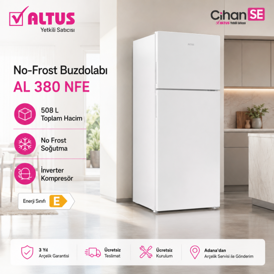 Altus AL 380 NFE No-Frost Yeni Model Buzdolabı 