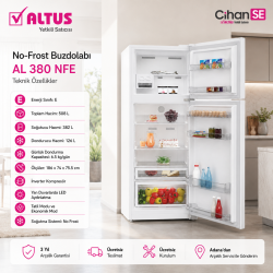Altus AL 380 NFE No-Frost Yeni Model Buzdolabı 