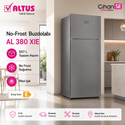 Altus AL-380 XIE 557 Litre LCD Ekran İnox No-Frost Buzdolabı