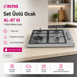 Altus AL-87 GI 1 Gözü Wok İnox Setüstü Ocak 