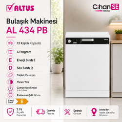 Altus AL-434 PB 4 Programlı Bulaşık Makinesi