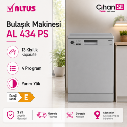 Altus AL-434 PS 4 Programlı Silver Gri Bulaşık Makinesi
