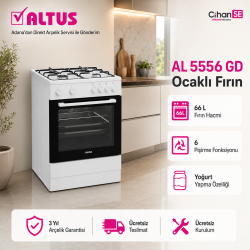 Altus AL-5556 GD A Enerji 4 Gözü Doğal Gazlı Turbo Fırın 