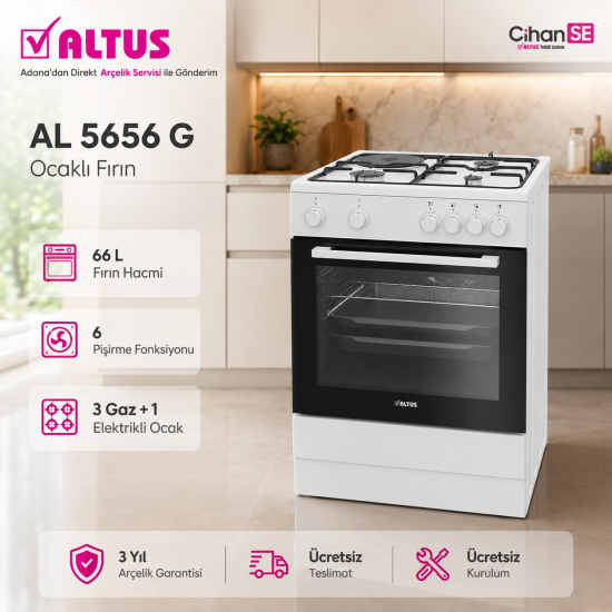 Altus AL-5556 G A Enerji 4 Gözü Gazlı Turbo Fırın 