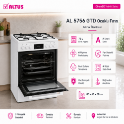 Altus AL-5756 GTD A Enerji %10 Enerji Tasarruflu Fırın 