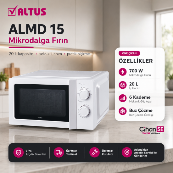Altus ALMD-15 Mikrodalga Fırın 20 Litre
