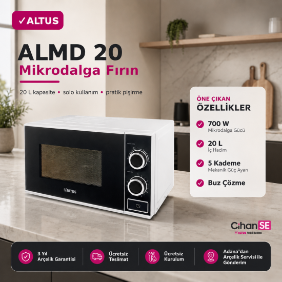 Altus ALMD-20 Mikrodalga Fırın Siyah 