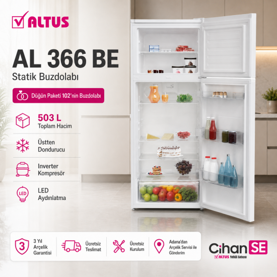 Altus Beyaz eşya Düğün Paketi 102 ( AL 434 P - AL 366 BE - AL 90150 )  2026 Ürünler 