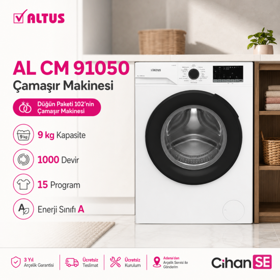 Altus Beyaz eşya Düğün Paketi 102 ( AL 434 P - AL 366 BE - AL 90150 )  2026 Ürünler 