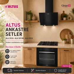 Altus Ankastre Set Siyah Cam Set no 201 ( ALA 310 B - ALA 510 B - ALA 159 DB ) 
