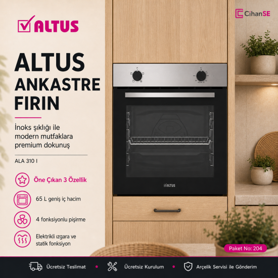 Altus Ankastre Set Inox Set no 204 ( ALA 310 I - ALA 522 I - ALA 181 GID ) 