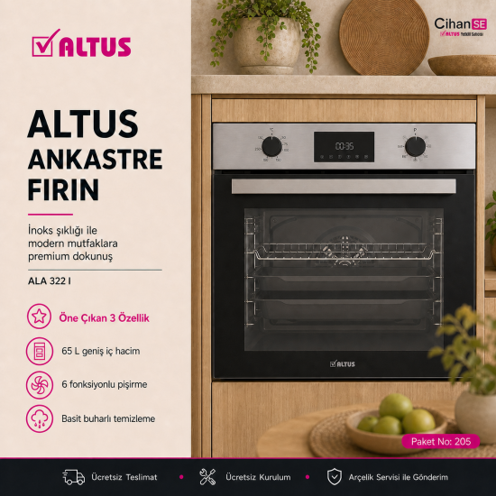 Altus Ankastre Set Inox Set no 205 ( ALA 322 I - ALA 522 I - ALA 181 GID ) 