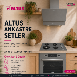 Altus Ankastre Set Gri cam Set no 208 ( ALA 322 G - ALA 189 DG - ALA 510 G ) 