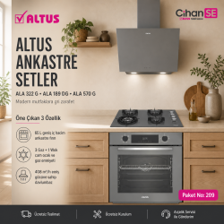 Altus Ankastre Set Gri cam Set no 209 ( ALA 322 G - ALA 189 DG - ALA 570 G ) 
