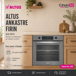 Altus Ankastre Set Gri cam Set no 209 ( ALA 322 G - ALA 189 DG - ALA 570 G ) 