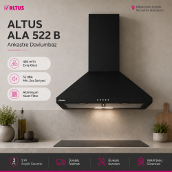 Altus ALA-522 B Siyah Davlumbaz 