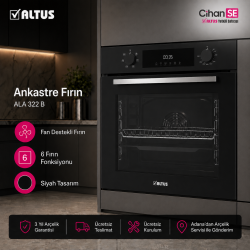 Altus ALA 322 B 7 Fonksiyonlu Siyah Ankastre Fırın