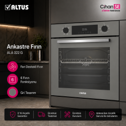 Altus ALA 322 G 7 Fonksiyonlu Gri Ankastre Fırın