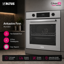 Altus ALA 322 I 7 Fonksiyonlu İnox Ankastre Fırın
