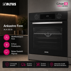 Altus ALA 332 B 8 Fonksiyonlu 3D Pişirme Siyah Ankastre Fırın