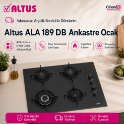 Altus ALA-189 DB 1 Gözü Wok 65 CM Siyah Ankastre Ocak