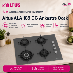 Altus ALA-189 DG Ankastre Gri Cam Ocak