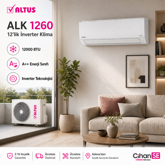 Altus ALK-1260 A++ 12000 BTU KLİMA 12'lik İnverter Klima