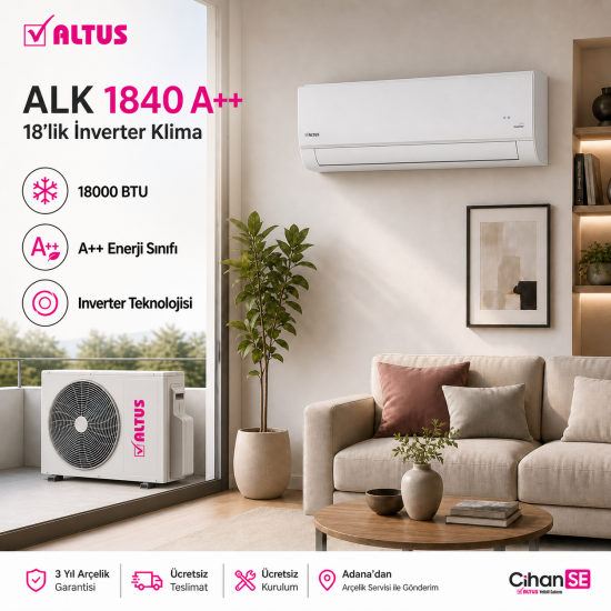 Altus ALK-1840 A++ 18000 BTU 18'lik İnverter Klima