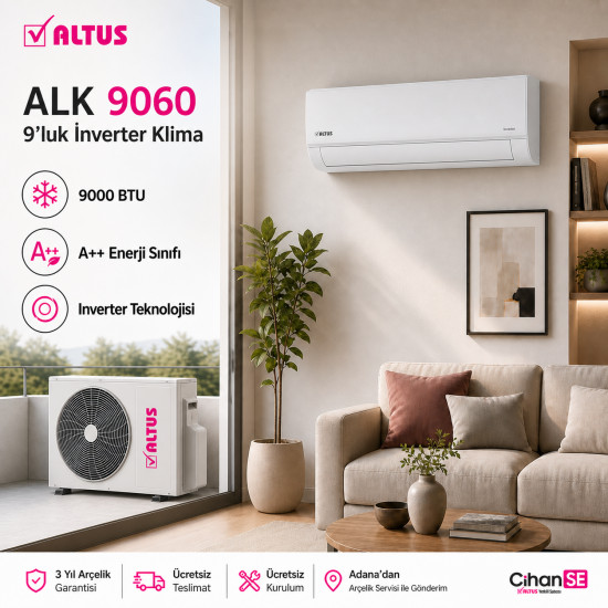 Altus  ALK-9060 A++ 9000 BTU 9'Luk İnverter Klima