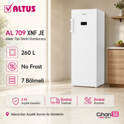 Altus AL-709 XNF- JE JOKER Yeni E Enerji No-Frost 7 Çekmeceli Derin Dondurucu