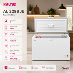 Altus AL- 2298 JE JOKER  E Enerji Çift Fonksiyon Derin Dondurucu