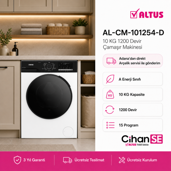 Altus AL CM 101254 D 10 KG Çamaşır Makinesi Yeni Model 2025