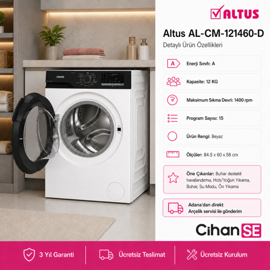 Altus AL CM 121460 D 12 Kg Çamaşır Makinesi Yeni Model