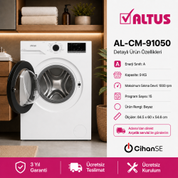 Altus AL CM 91050 9 Kg Yeni Model Çamaşır Makinesi 