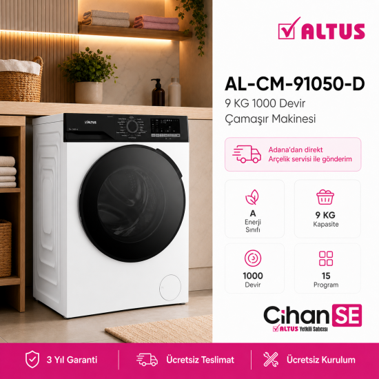 Altus AL 91050 D 9 Kg Yeni Model Çamaşır Makinesi 