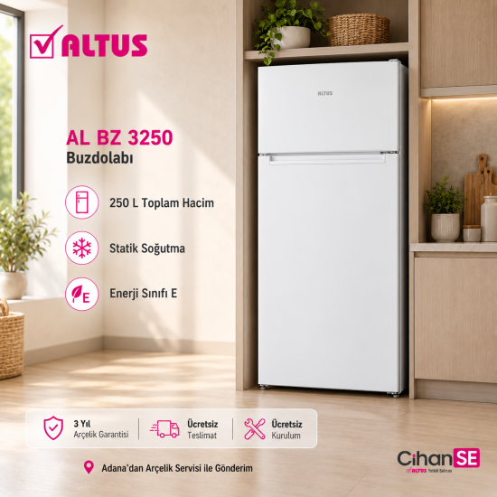 Altus AL BZ 3250 250 L Statik İki Kapılı Buzdolabı