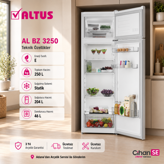 Altus AL BZ 3250 250 L Statik İki Kapılı Buzdolabı